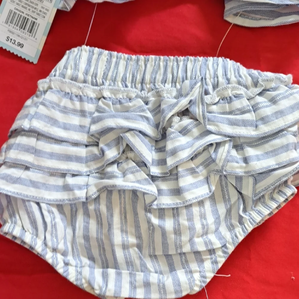 Cat & Jack Blue and White Striped Diaper Cover